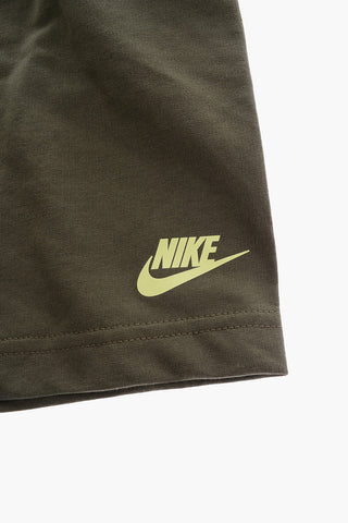 Drawstring Waist Shorts and Printed Crew-Neck T-shirt