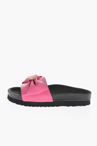 LOVE Faux Leather Sandals with Maxi Bow