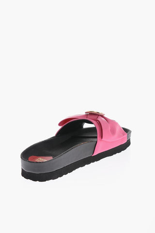 LOVE Faux Leather Sandals with Maxi Bow