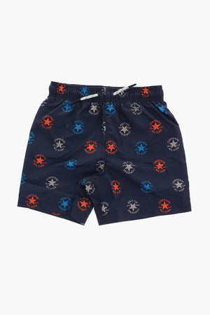ALL STAR CHUCK TAYLOR Boxer Swim Trunks with All-Over Logo Print