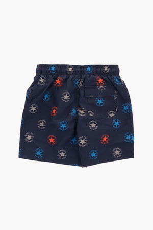 ALL STAR CHUCK TAYLOR Boxer Swim Trunks with All-Over Logo Print