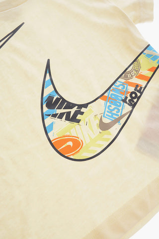 Mesh Shorts and Printed Crew-Neck T-shirt Set