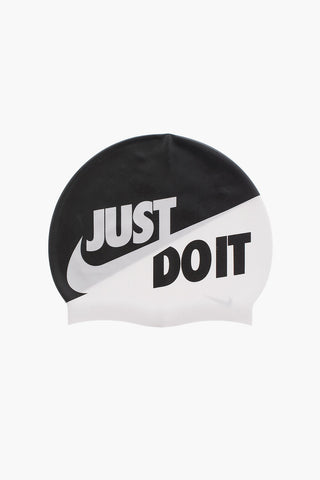 SWIM Two-Tone Silicone Pool Cap with Contrasting Print