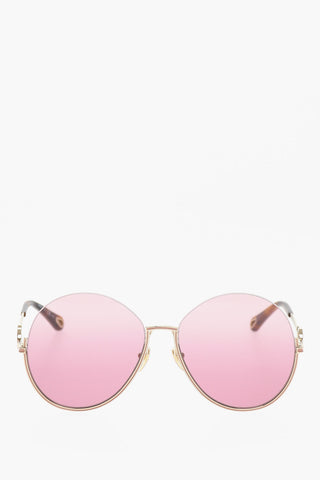Oversized Round Sunglasses with Embellishment by Details Cut-Out