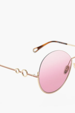 Oversized Round Sunglasses with Embellishment by Details Cut-Out