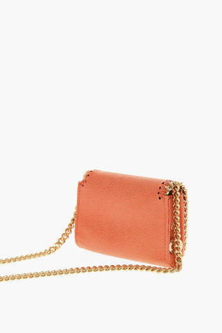 Faux Leather FALABELLA Card Holder with Golden Chain Shoulder Strap