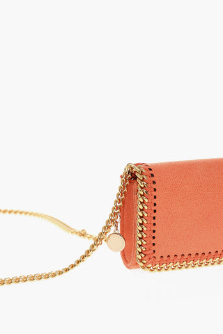 Faux Leather FALABELLA Card Holder with Golden Chain Shoulder Strap