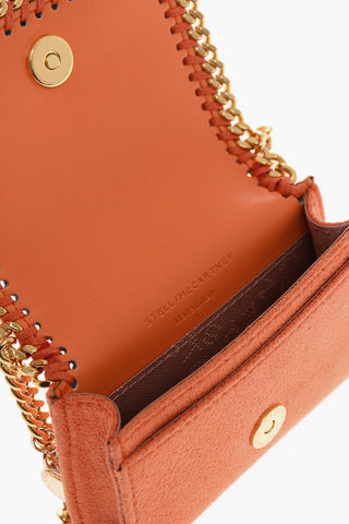 Faux Leather FALABELLA Card Holder with Golden Chain Shoulder Strap