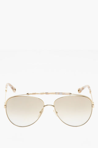 Occhiali da Sole Aviator con Montatura Dorata