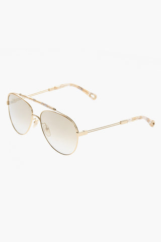 Occhiali da Sole Aviator con Montatura Dorata