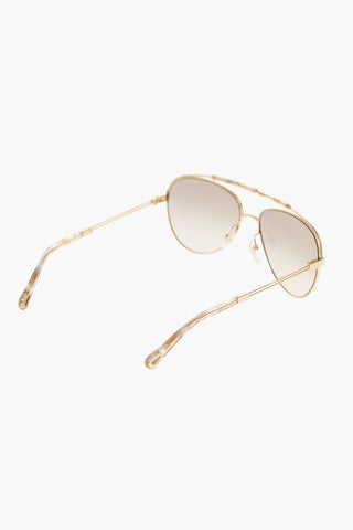 Occhiali da Sole Aviator con Montatura Dorata
