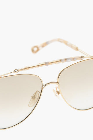 Occhiali da Sole Aviator con Montatura Dorata