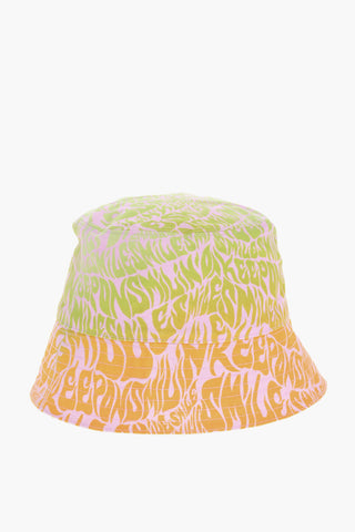 Cappello Bucket Effetto Sfumato con Ricamo Logo All-Over