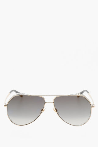 Aviator Sunglasses with Gradient Lenses and Rhinestone Decoration