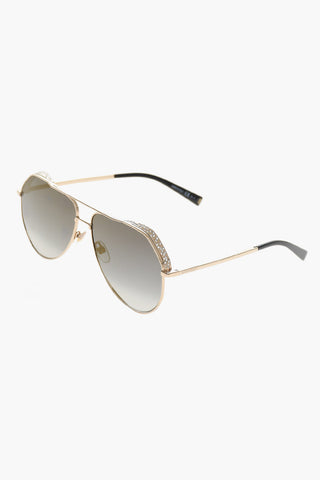 Aviator Sunglasses with Gradient Lenses and Rhinestone Decoration