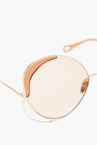 Oversize Sunglasses with Golden Effect Structure