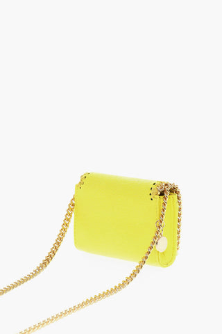Faux Leather FALABELLA Card Holder with Golden Chain Shoulder Strap