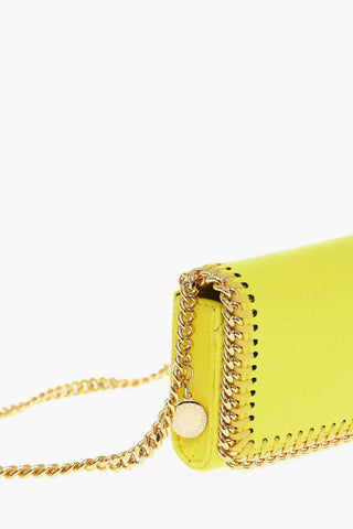 Faux Leather FALABELLA Card Holder with Golden Chain Shoulder Strap