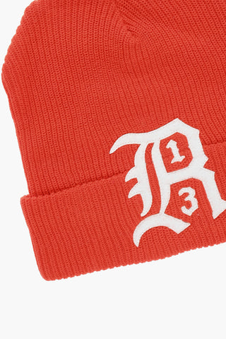 Beanie a Costine con Logo a Contrasto