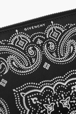 Embossed Paisley Motif Leather Wallet