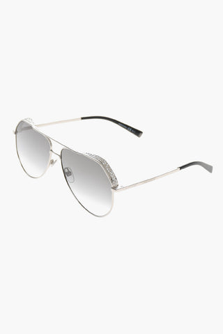 Aviator Sunglasses with Gradient Lenses and Rhinestone Decoration