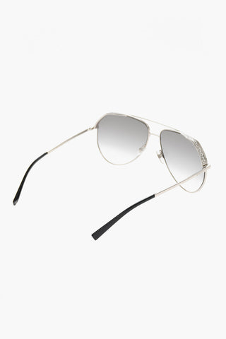 Aviator Sunglasses with Gradient Lenses and Rhinestone Decoration