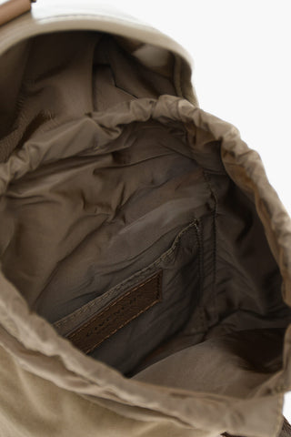 One-Shoulder Mini Backpack with Faux Leather Details