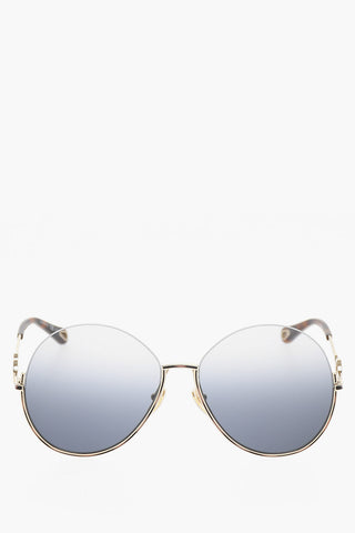 Oversized Round Sunglasses with Embellishment by Details Cut-Out