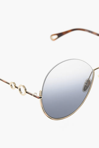 Oversized Round Sunglasses with Embellishment by Details Cut-Out