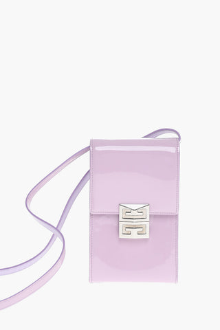 Patent Leather Crossbody Bag with Silvery Logo