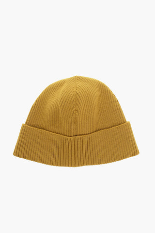 Ribbed Wool Beanie with Barcode Detail