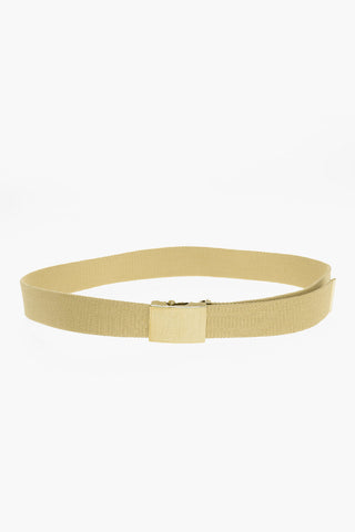 Fabric Belt with Gold Tone Buckle and Engraved Barcode 40mm