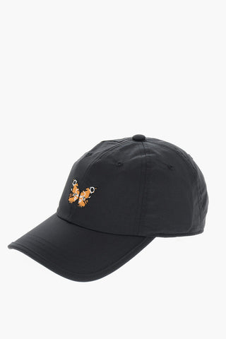 Cappello da Baseball in Tinta Unita con Ricamo Farfalla