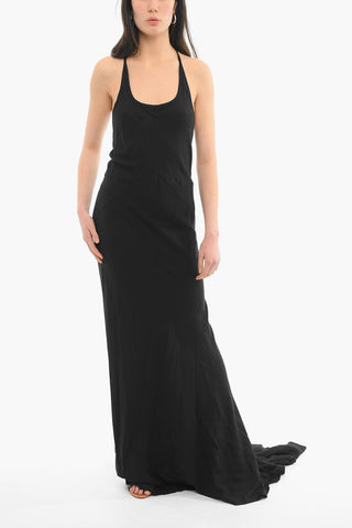 Sleeveless Maxi Dress With Raw Cut Bottom