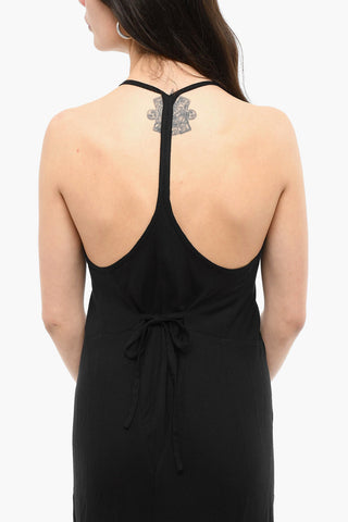 Sleeveless Maxi Dress With Raw Cut Bottom