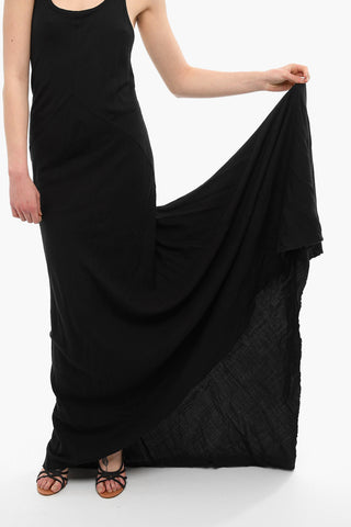 Sleeveless Maxi Dress With Raw Cut Bottom