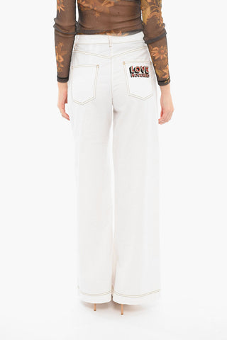 LOVE Embroidered Logo Wide legged Pants