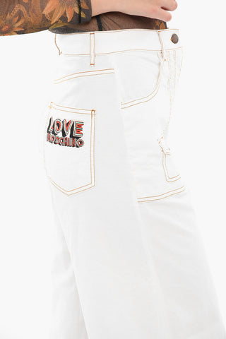 LOVE Embroidered Logo Wide legged Pants