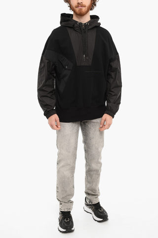 Double-Layered Half Zip HYBRID Baggy Fit Hoodie