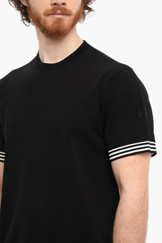 Loose Fit TECNO KNIT Short Sleeved T-shirt With Contrasting Bands