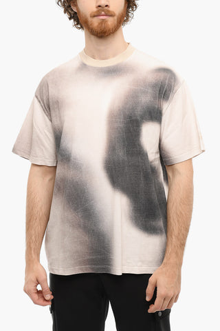 Acid Wash Effect Easy Fit Crew-Neck T-shirt