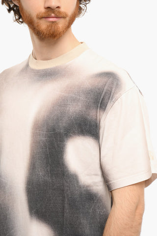 Acid Wash Effect Easy Fit Crew-Neck T-shirt