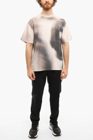Acid Wash Effect Easy Fit Crew-Neck T-shirt