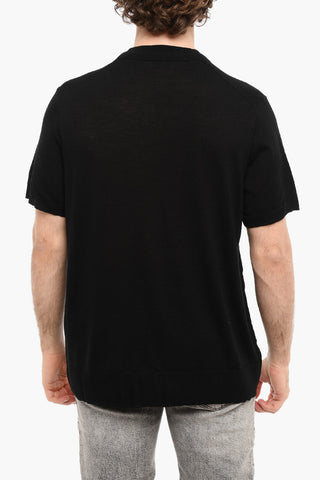 Loose Fit TECNO KNIT Short Sleeved T-shirt With Double Collar