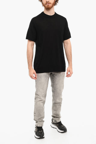 Loose Fit TECNO KNIT Short Sleeved T-shirt With Double Collar