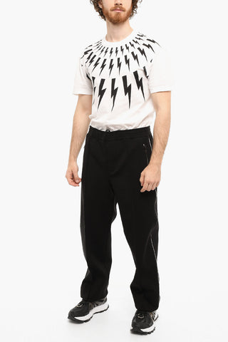 Joggers Loose Fit Con Bande Laterali a Contrasto