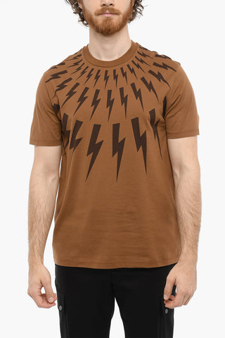 Slim Fit Printed FAIR-ISLE THUNDERBOLT Short Sleeved T-shirt