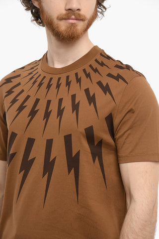 Slim Fit Printed FAIR-ISLE THUNDERBOLT Short Sleeved T-shirt
