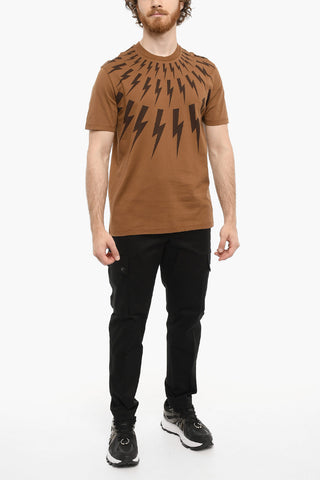 Slim Fit Printed FAIR-ISLE THUNDERBOLT Short Sleeved T-shirt