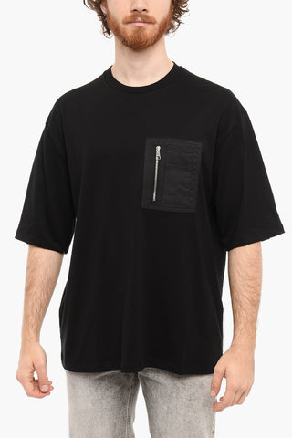 Short Sleeved NYLON MA-1 T-shirt With Chest Pocket